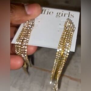 Poffie Girls Gold Dangling Earrings
